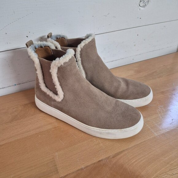 Lucky brand Womens Faux Fur-Lined Suede Slip-On Ankle Boots Size 8.5M - Picture 1 of 9